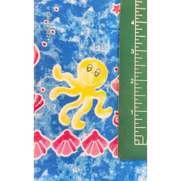 Ocean Octopus Sea Life Cotton Fabric  With Coordinating Border Fabric over 4 yd - Picture 5 of 10